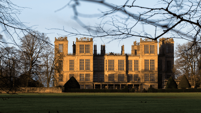 View of the East side of Hardwick Hall from the Parkland